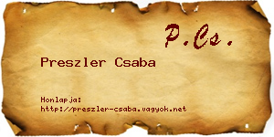 Preszler Csaba névjegykártya